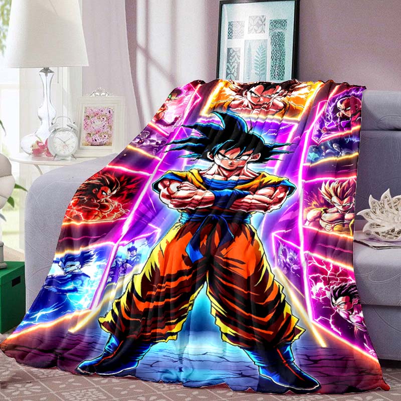 Dragon Ball Anime Print Blanket Warm Comfortable Flannel Blanket Suitable for Bedrooms, Sofas, Beds, Chairs, Picnics, Travel