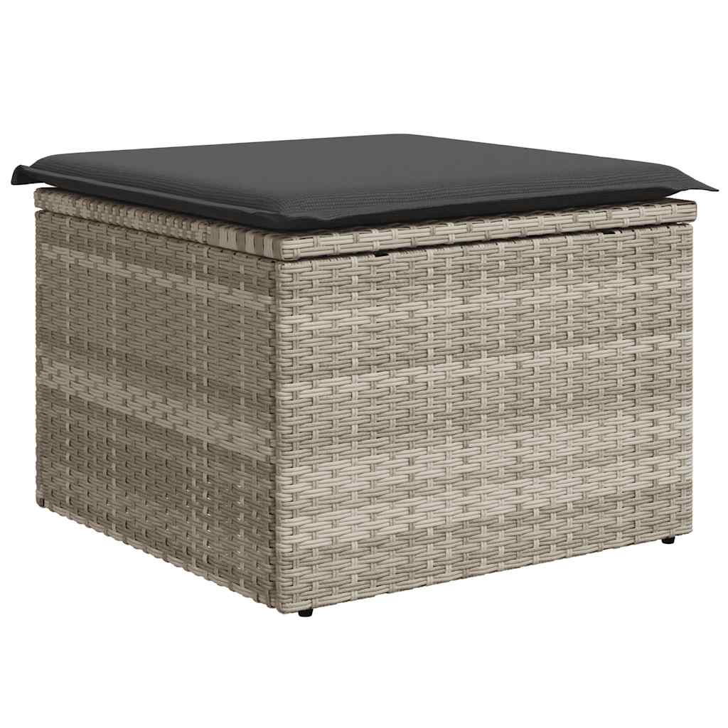 6 Piece Garden Sofa Set with Cushions Light Grey PE Rattan