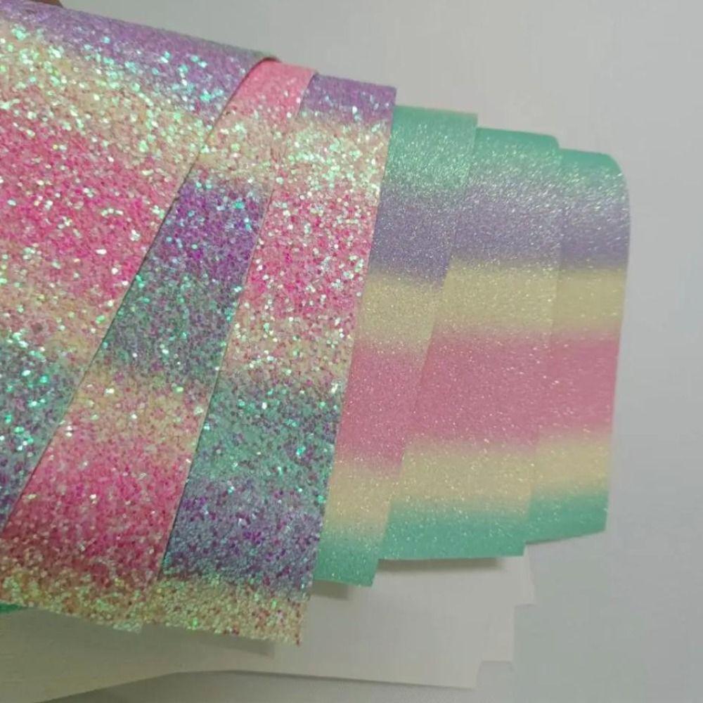 6Pcs/set Shining Rainbow Glitter Baking Cloth Heat Resistant Ironing Sheets Handmade Hobby