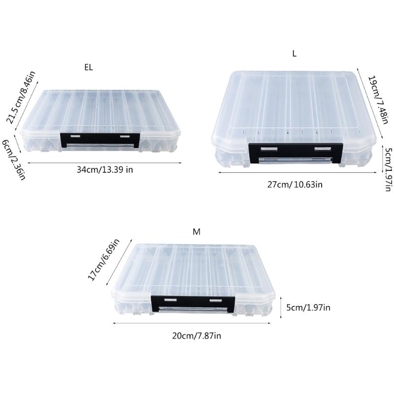 Большой прозрачный водонепроницаемый чехол для переноски рыболовных снастей с двусторонним отделением для хранения рыболовных приманок