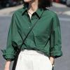 Casual Loose Solid Color Shirt Blouse Fashion Bf Style Shirt With Pocket Spring And Autumn Long Sleeve Clothes Blusas 28475