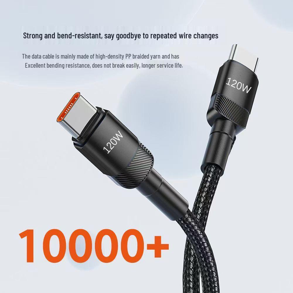 Быстрозарядный кабель 120 Вт, двойной Type-C, 6 А, для ноутбука/телефона Huawei и Apple 15/16