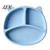 Easy Clean Silicone Dish Suction Plate for Toddlers, Cute Bear Shape Unbreakable Divided BPA Free Infant Feeding Supplies Baby Bowl, Non Slip