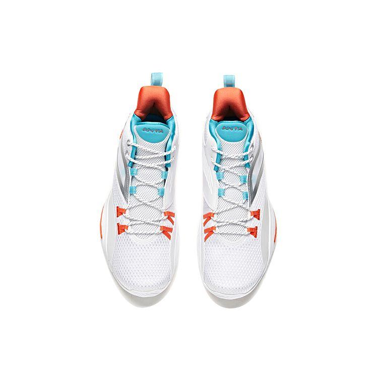 Anta UFO 3 Low Basketball Shoes Men Sneakers White Blue Orange 112111602-6