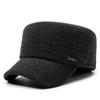 Мужская шляпа с плоским верхом для пап среднего и пожилого возраста, сезонная хлопковая шляпа, холодная и теплая, регулируемая защитная кепка для ушей