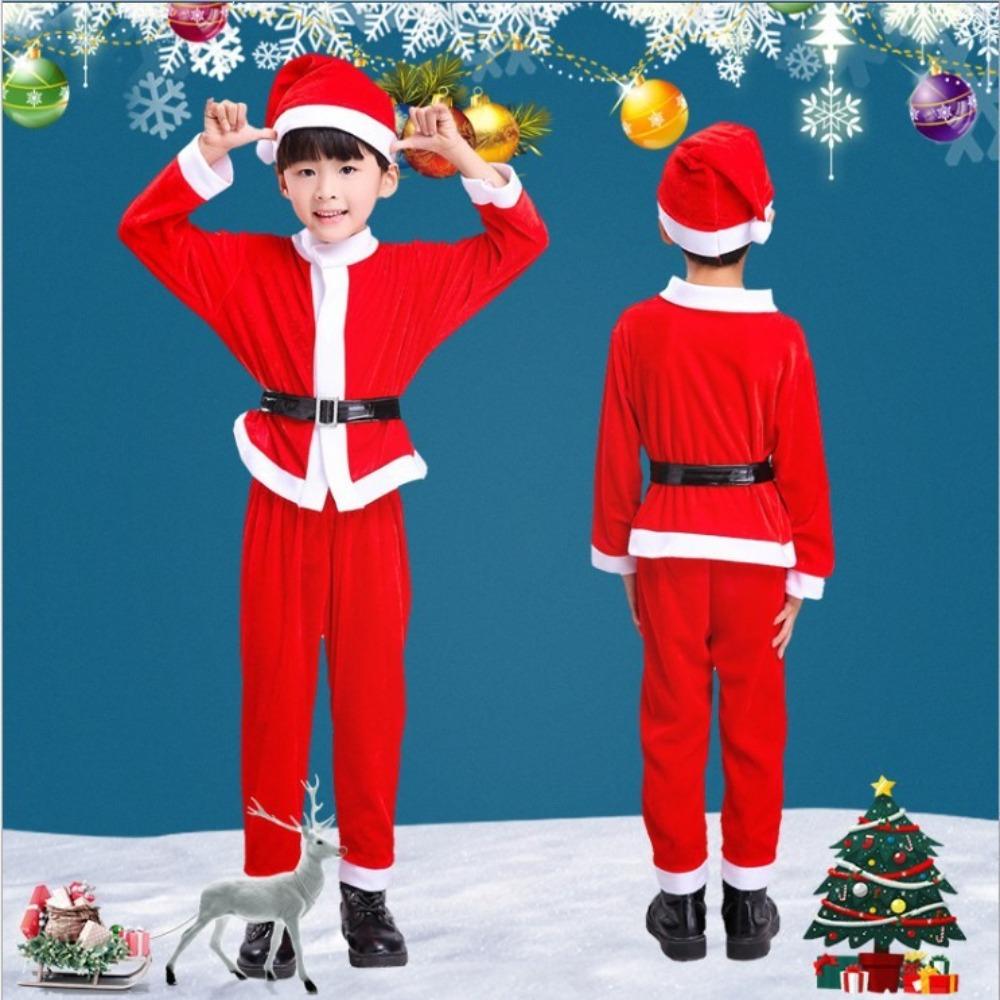 Костюм для косплея Санта-Клауса Новогодний Рождественский Костюм Одежда Мальчики Девочки Малыши