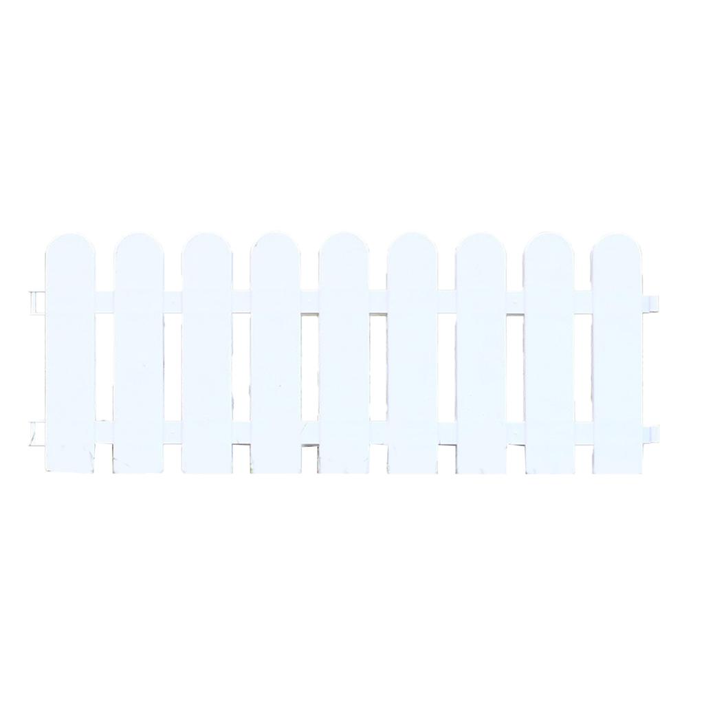 White Edgings Garden Picket Fence Ornamental Grass Lawn Flowerbeds Plant Borders for Indoor and