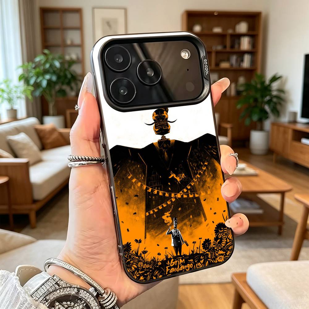 Game Grim Fandango Phone Case For iPhone 17,16,15,14,13,12,11 Plus,Pro Max,XS,Colored Silver Plated Inside Cover