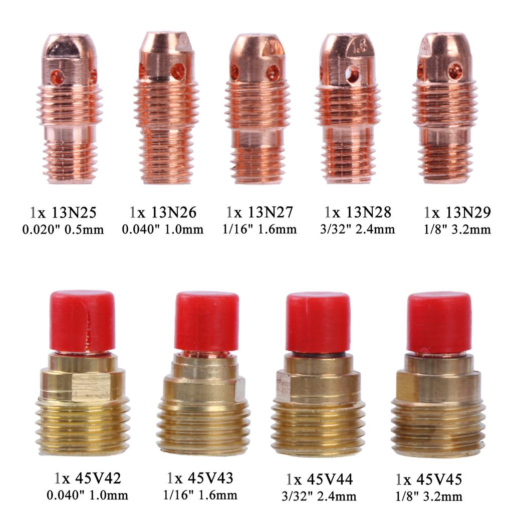 46 шт. укороченная линза для сварочной горелки TIG WP9 WP20 TIG задняя крышка цанговые корпуса запасной комплект прочные практичные аксессуары
