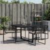 VidaXL Chaises de jardin lot de 4 avec coussins noir résine tressée, siège de jardin, sièges d'extérieur, chaise 4008575
