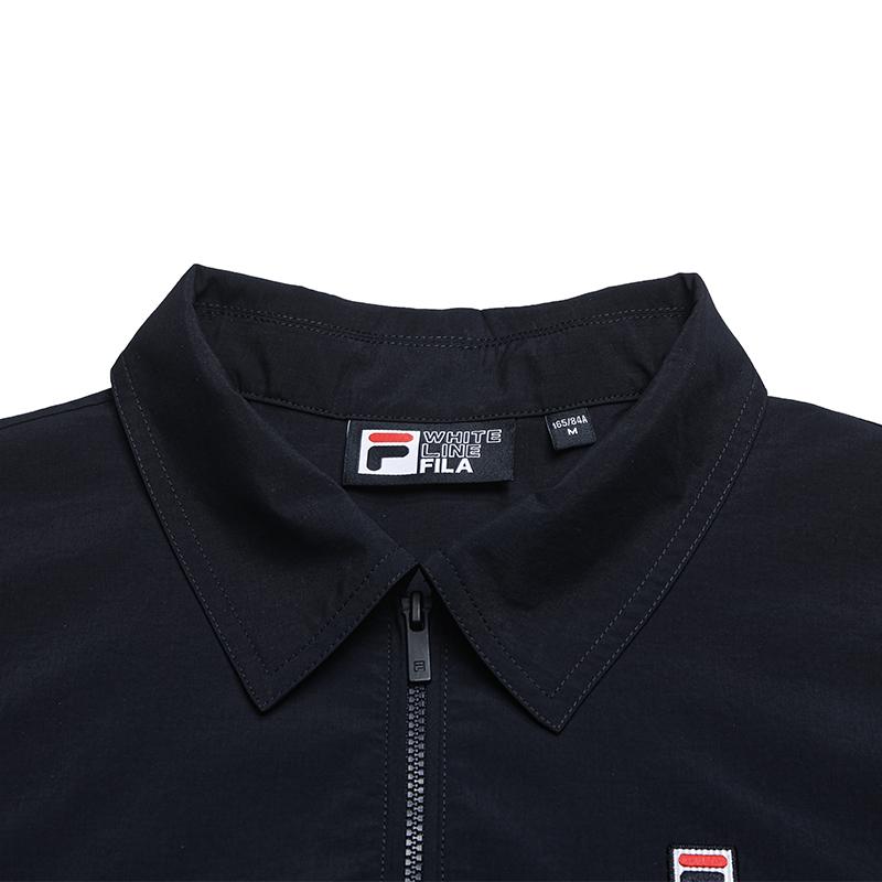 Fila Платье-рубашка с коротким рукавом, однотонное, тканое, удобное, простое, женское, F11W638308FDB