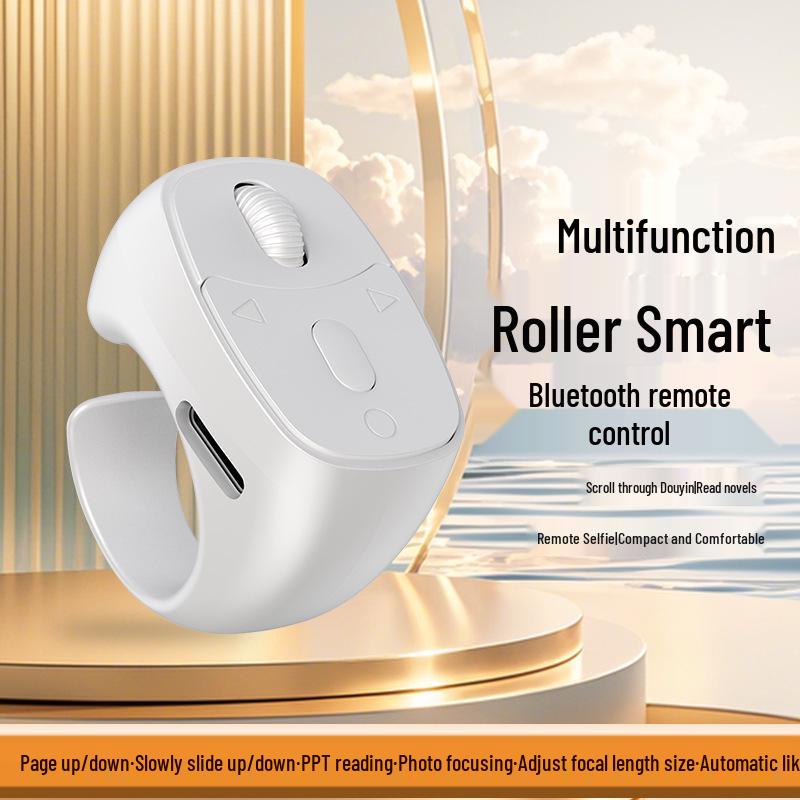 Роликовый Bluetooth пульт: Управление фотографиями, зум, реверс объектива, страницы электронной книги и переключение видео/музыки