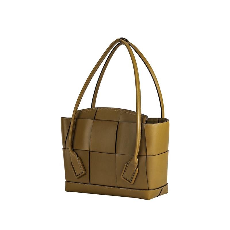 Bottega Veneta Bv Arco Intreccio Woven Rectangular Leather Shoulder Bag Medium Women handbags Caramel 598244VMAP19830