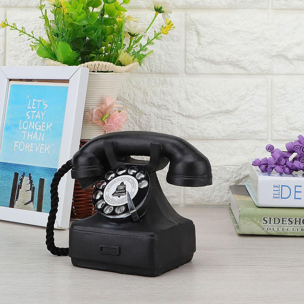 Resin Art Decorative Phone Ornaments Handmade Retro Telephone Ornaments Telephone Model Office