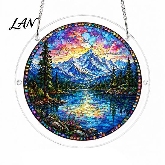 Decorative Hanging Puzzle Piece Acrylic Suncatcher, Colorful Window Ornament, 7.87 Inch Sun Sunlight Pattern Wall Decor Catcher Decoration, Ideal for