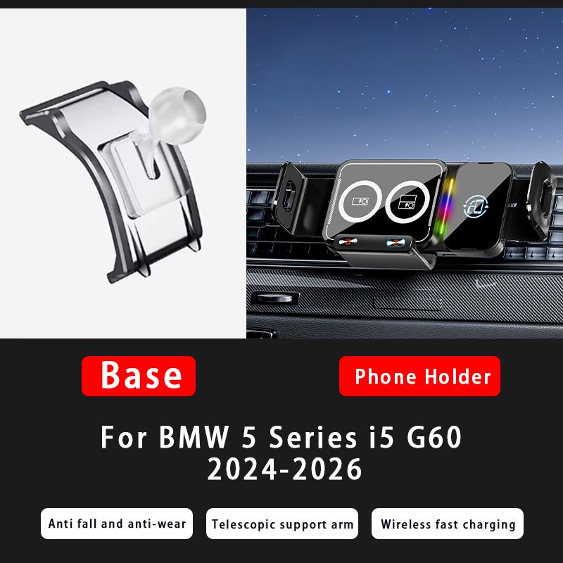 Для BMW 3 5 7 Серии X3 X4 X5 X6 X7 X3M X4M Z4 2019-2026 Автомобильная беспроводная зарядная станция Складной экран Быстрая зарядка
