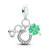 925 Silver Color Four-Leaf Clover Avocado Cactus Green Series Charms Beads Fit 3mm 925  Bracelet Fine DIY Jewelry