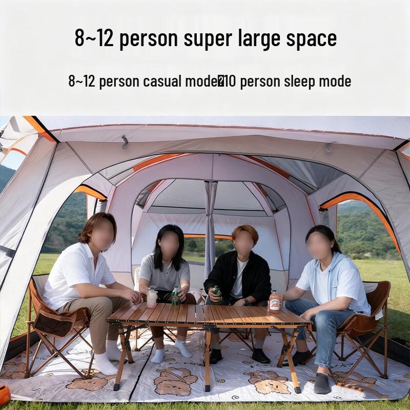 Large Outdoor Camping Tent with Sunshade