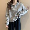 Ins Containing Cotton Hooded Sweater Women's Autumn and Winter Korean Loose Long-sleeved with Hooded Shirt Tops Outside