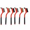 6pcs Curved Handle Grip Kitchen Tool  Metal Scrubber Portable Wire Brush Set  Gas Stove Cleaning