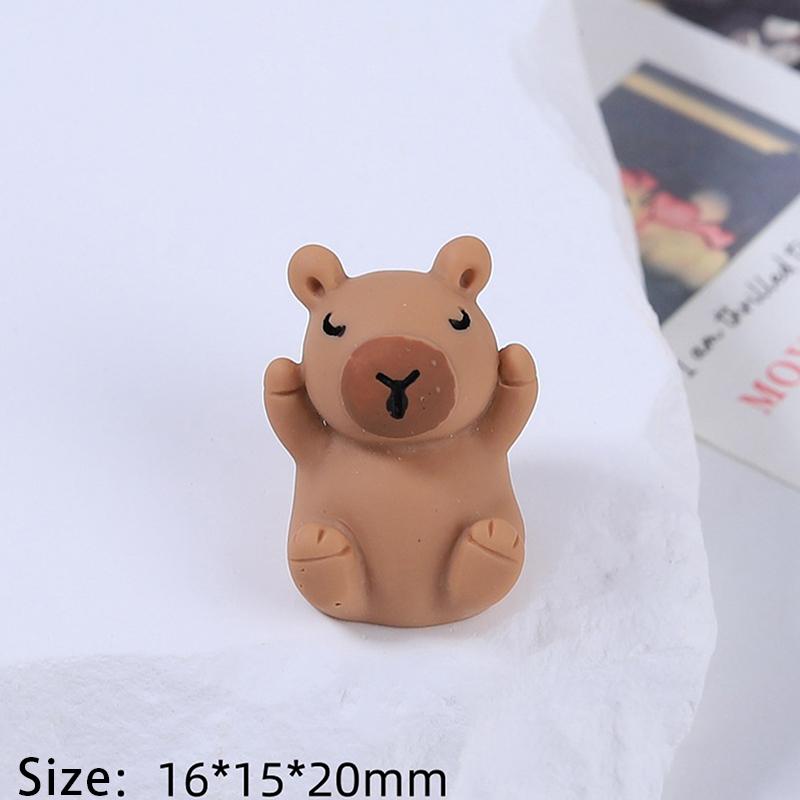 Светящаяся миниатюрная фигурка капибары из смолы, светящаяся ночью, украшение для сада феи, украшение своими руками, милое украшение для стола