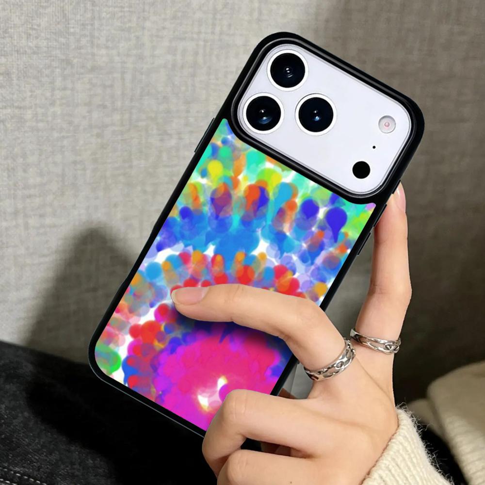 Чехол Case для iPhone 17 Air 16 Pro Max 15 Plus 11 13 Mini 14 12 Задняя крышка телефона Тай-дай Tie dye Арт-постер Хиппи