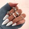 iF ME Punk Vintage Silver Color Poker Billiards Ring Set for Women Gothic Heart Anillos Hip Hop Y2k Korean Fashion Male Gift Jewelry