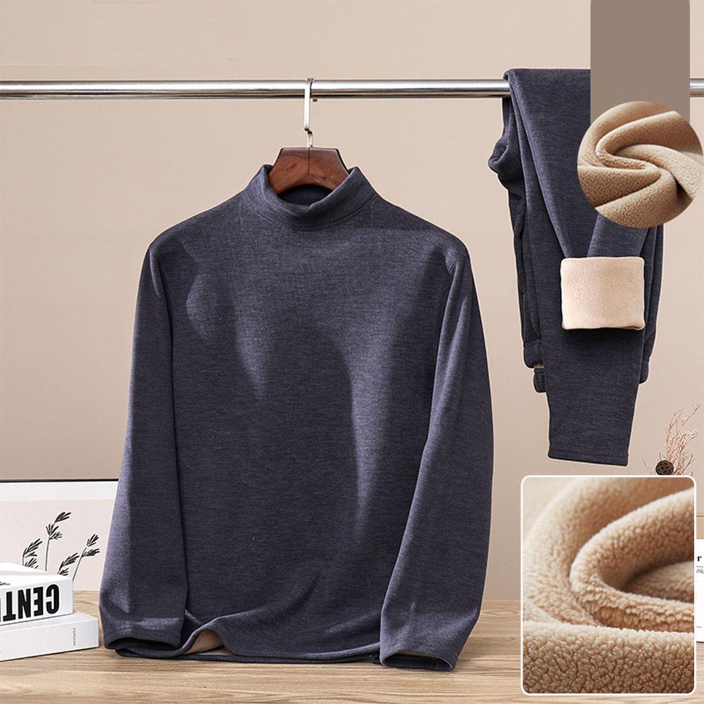 Мужская одежда Plus Velvet осень-зима Костюмы футболки брюки 2 шт. Комплекты для мужчин нижнее белье