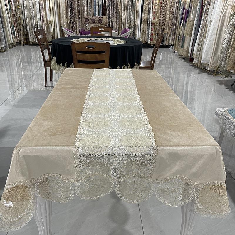 Скатерть в европейском стиле, кружевная мерсеризованная бархатная скатерть, легкая роскошная скатерть для журнального стола, полая высококачественная скатерть