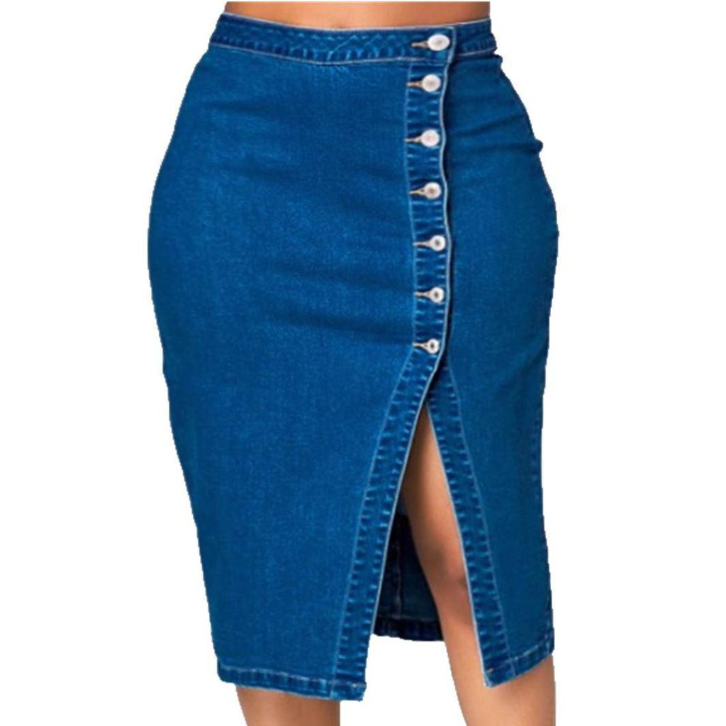 European and American Plus Size Fashion Denim Wrap Skirt
