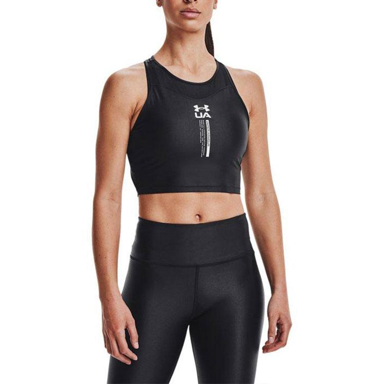 Under Armour Iso-Chill Crop Training Tank Top женские топы черные 1361151-001
