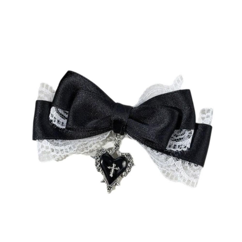 Ribbon Cute Duckbill Clip Gothic Hair Barrettes Sweet Bow Hair Clip Women