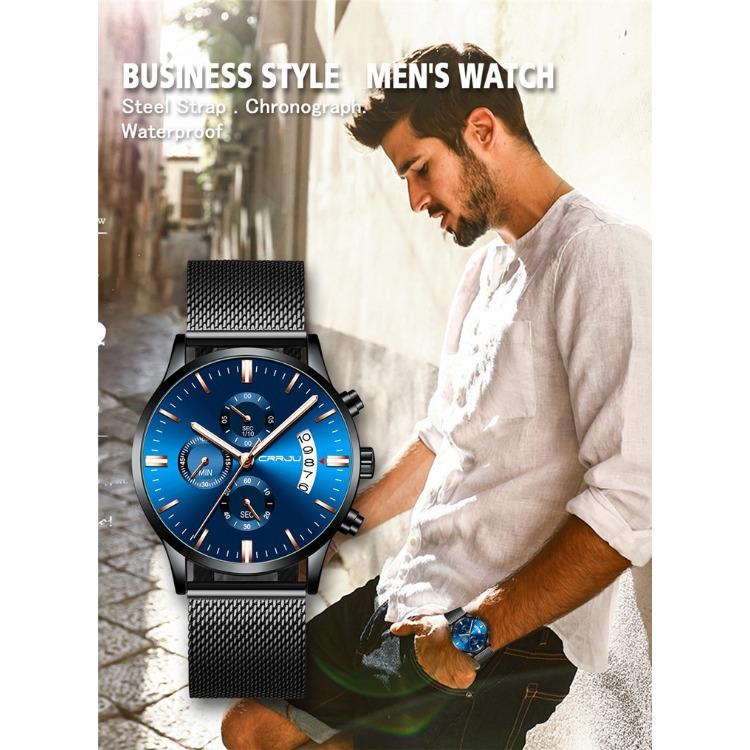 CRRJU New Six-pin Men's Casual Personality Watch Fashion Popular Men's Watch Student Watch
