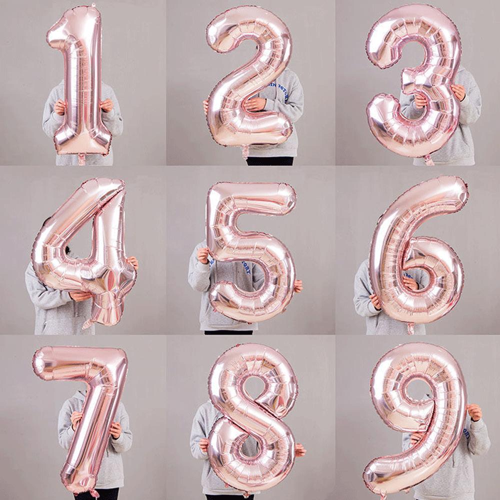 Foil Numbered Balloons 0-9 Balloons Birthday Wedding Birthday Decorations Supplies Anniversary Gift Party Decoration 32Inch 1PC 5