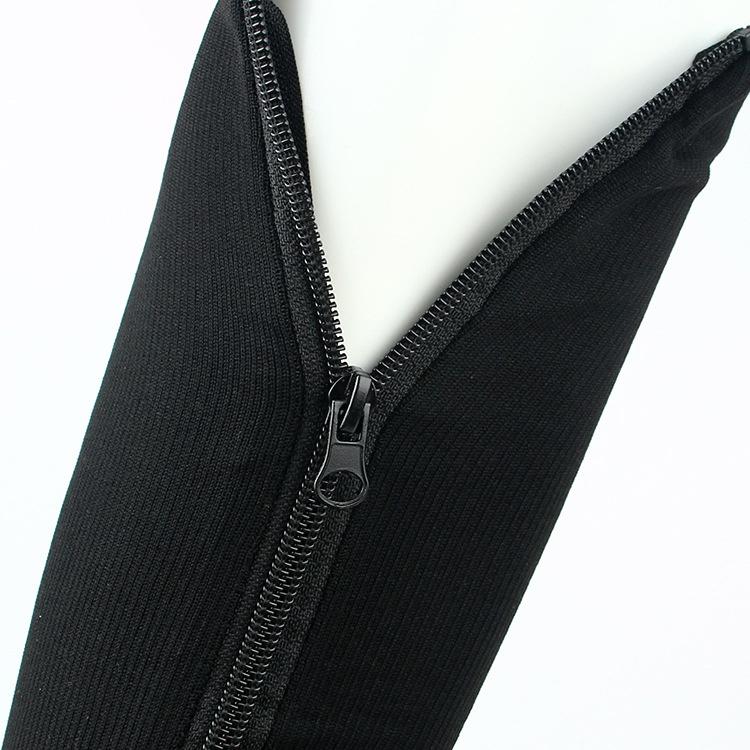 Компрессионные носки унисекс без пальцев, носки до колена с боковой молнией, профилактические носки