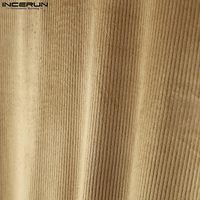 INCERUN Autumn Men Turtleneck Long Sleeve Texture Rib Irregular Tunic Tops Pullovers