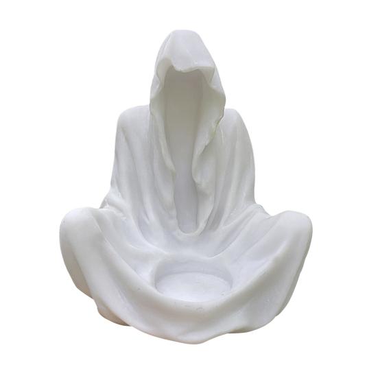 Статуя Мрачного Жнеца Готический Подставка для Хрустального Шара Декор Книжной Полки Таинственная Жуткая Скульптура в Мантии Волшебника для Хэллоуина Домашний Декор