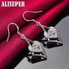 925 Sterling Silver AAA Zircon Heart Drop Earrings Jewelry