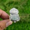 Natural Aquamarine Gemstone Solitaire Bird Adjustable Ring 925 Silver For Women
