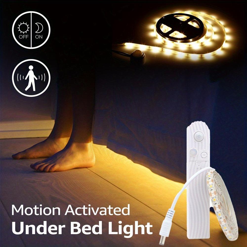Flexible Adhesive Battery Box Human Body Sensor Light, Warm White Multi-mode LED Strip, Long Strip Lights for Stairs, Wardrobe, Study, Bedroom