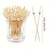 100PCS Disposable Pearl Toothpicks Disposable Bamboo Skewers Fruit Appetizers Cake Desserts Forks Wedding Party Supplies