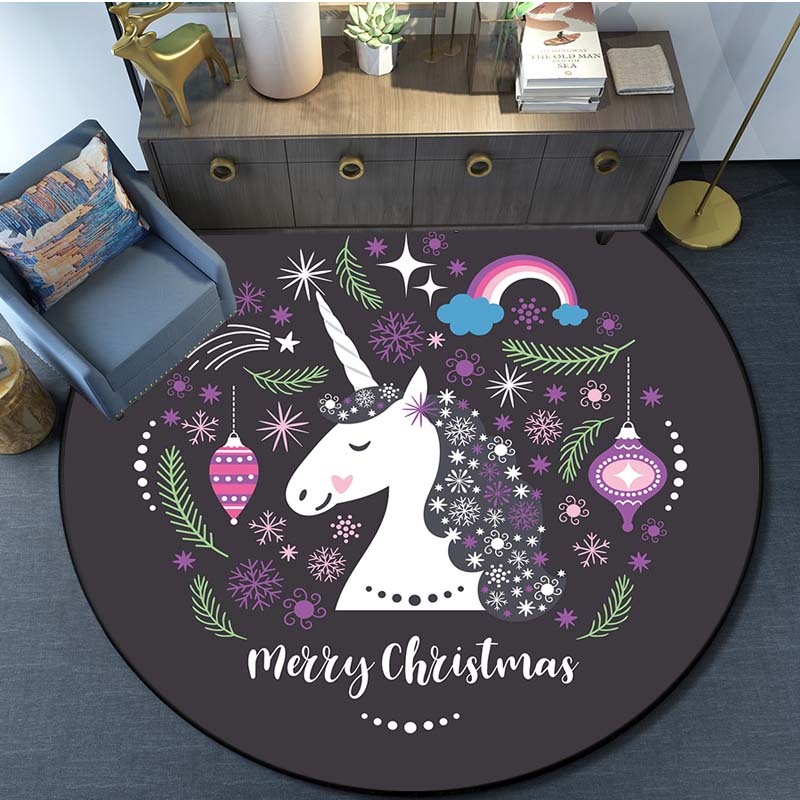 Коврик с принтом Русалки и единорога, круглый ковер с рисунком, коврик для кухни, спальни, игровой коврик для детской комнаты, детский игровой коврик, домашний декор