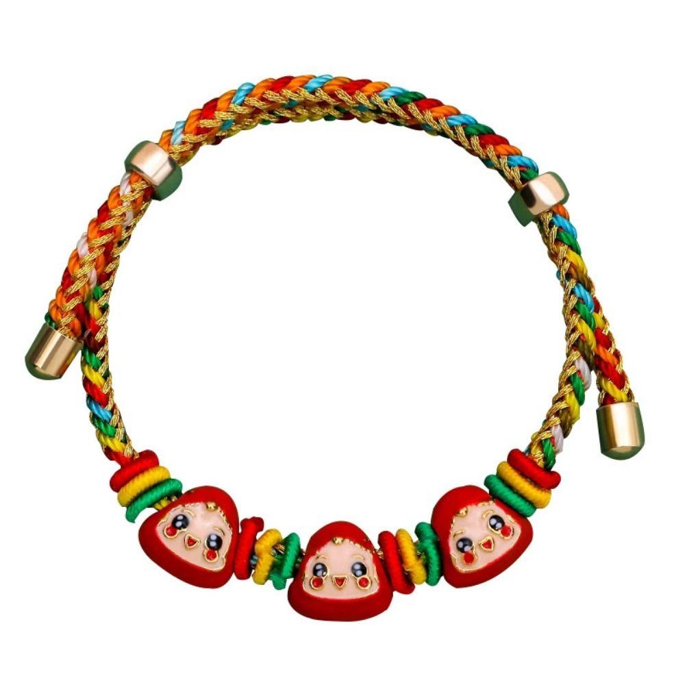 Adjustable Colorful Rope Bracelet Hand-woven Wrist Bracelet Zongzi Charm Bracelet Children