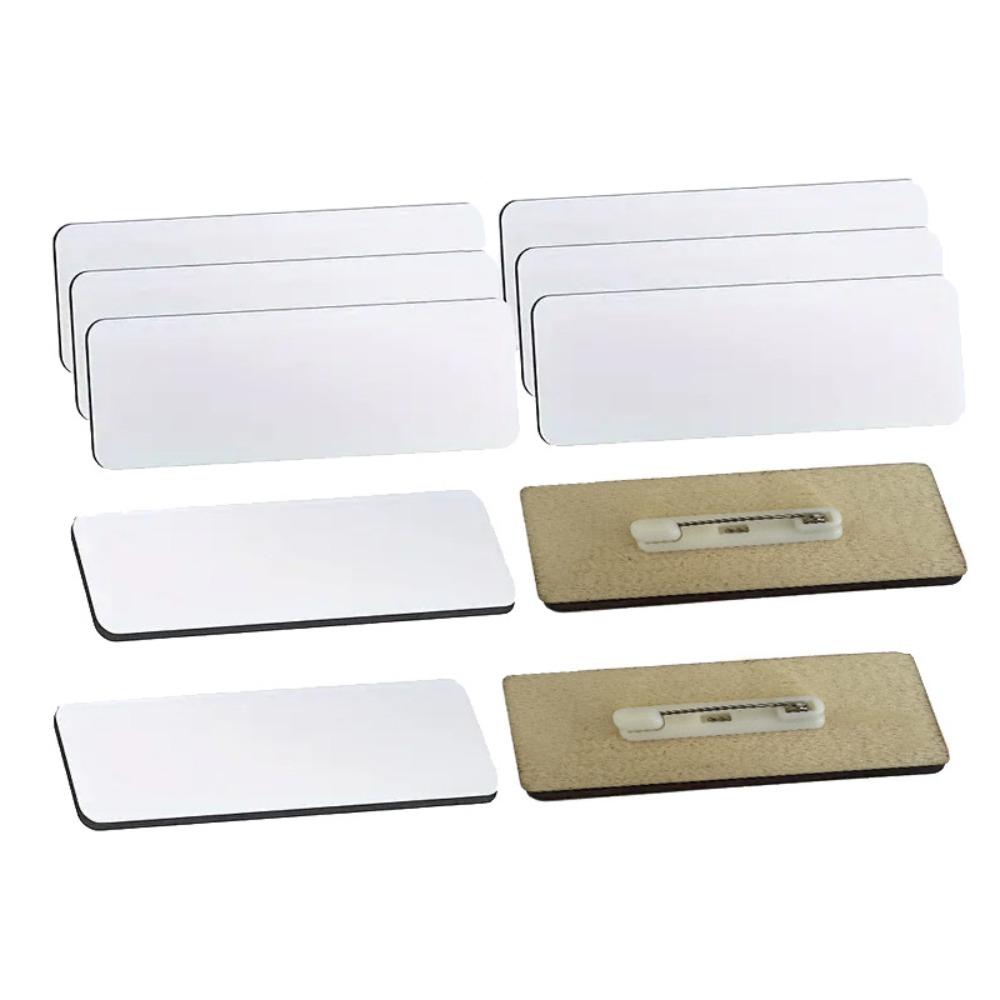 10 шт./компл. Булавки Пустая деревянная брошь DIY Сублимационная бирка с именем Простой идентификатор имени для офиса