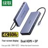 Ugreen Универсальная док-станция USB-C Thunderbolt 13-в-1 с двумя портами HDMI и DP