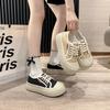 Летние новые женские повседневные парусиновые туфли в тренде корейская версия низких студенческих туфель дышащие тапочки с мягкой подошвой на платформе