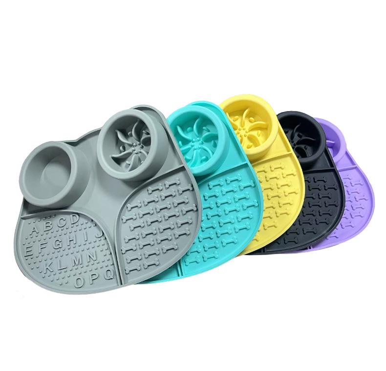 Миска-медленнее с присоской против удушья - Легко моется, Пищевой силиконовый коврик для кормления питомцев