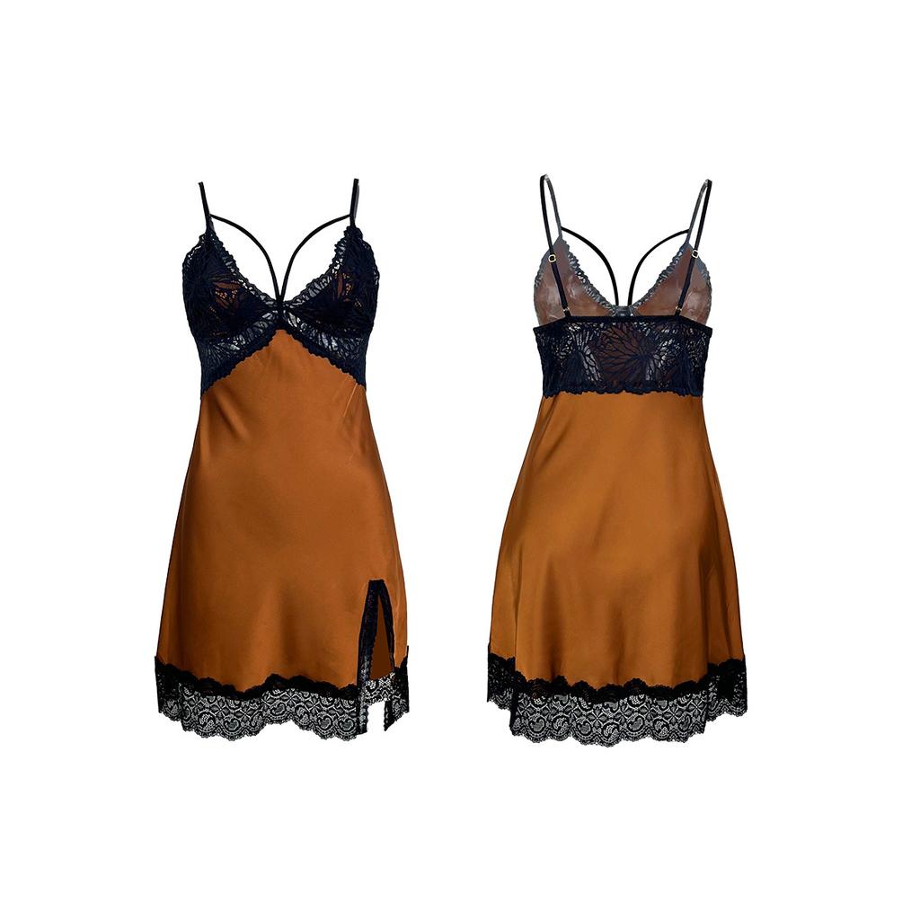 Однотонная кружевная пижама без спинки, удобная повседневная, Pure Desire Cami, женская домашняя одежда 552, простая соблазнительная одежда для сна, идеально подходит для повседневного использования.