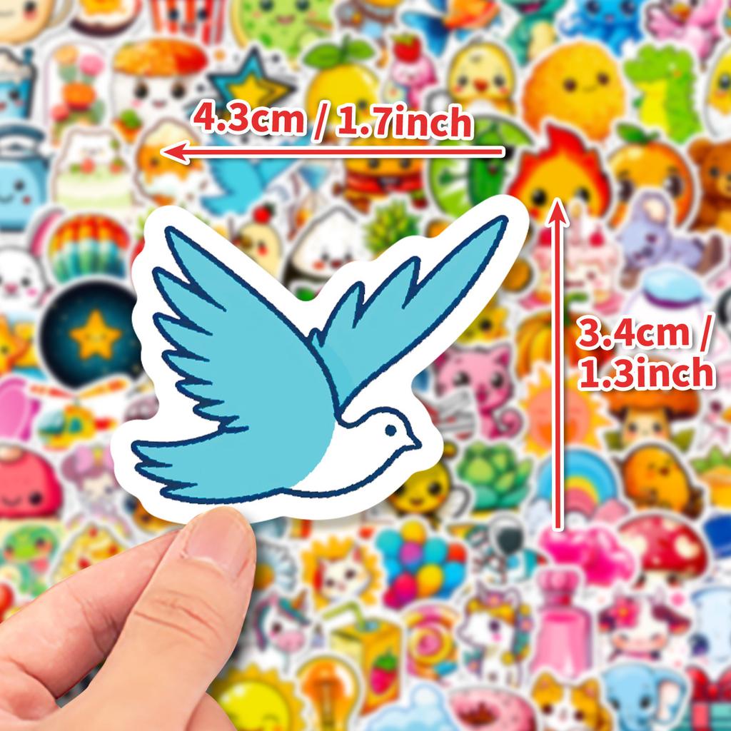 100 Наклеек с мультяшными животными малого размера, наклейки для ручного учета в стиле Ins, наклейки для украшения чемодана