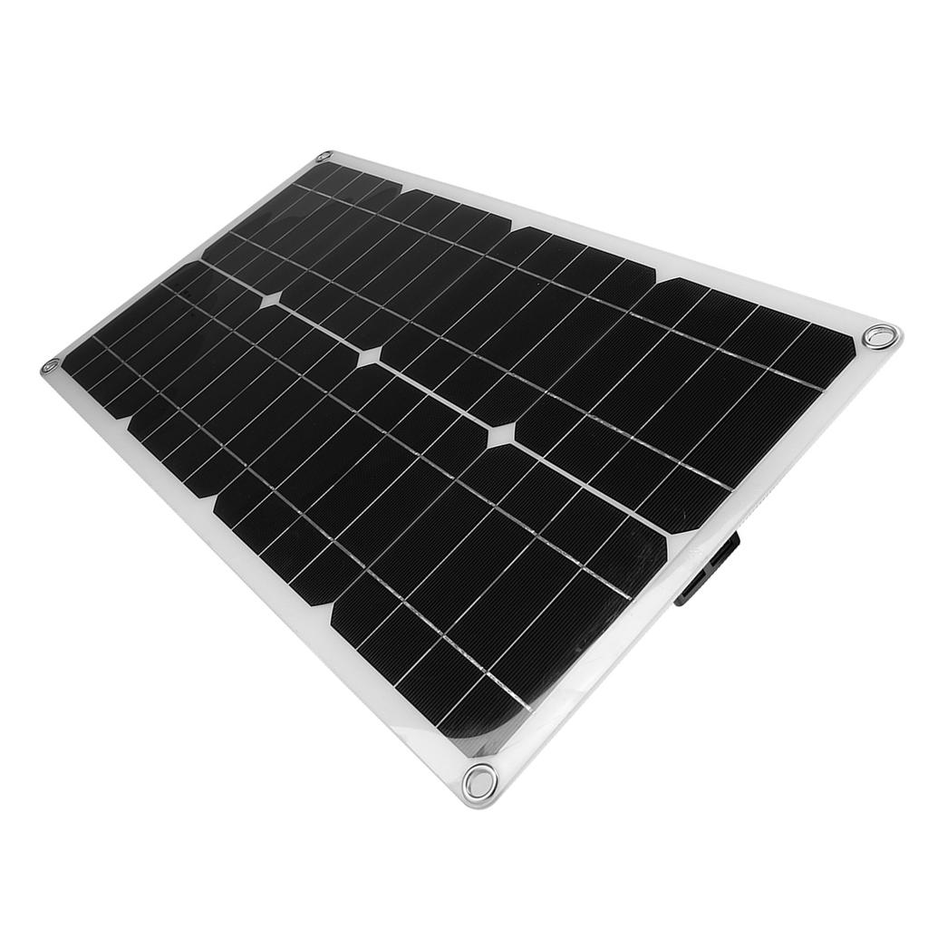 25W Dual 5V USB Flexible Single Crystal Solar Power Panel Kit Car Battery Charger Controller